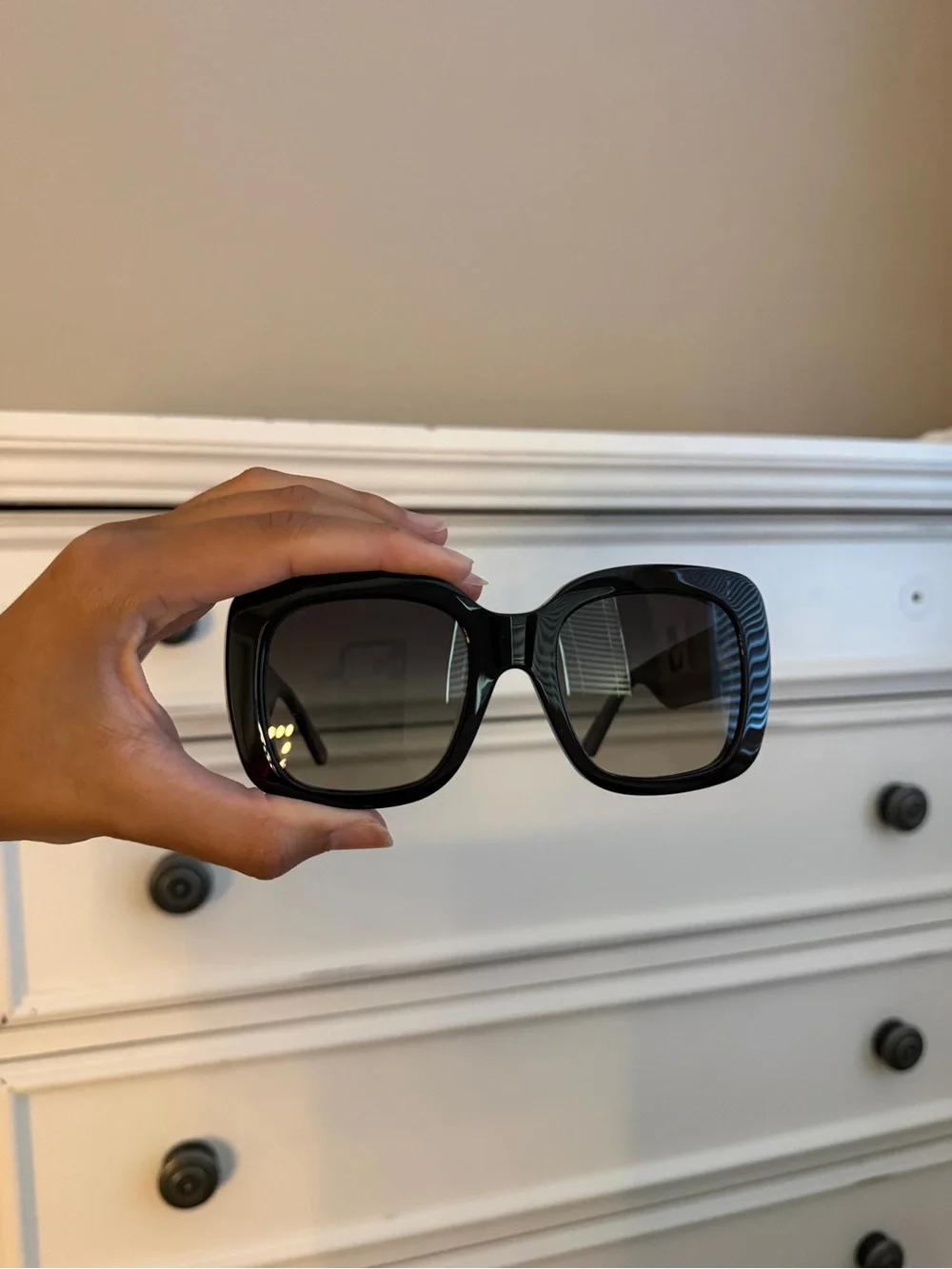 Louis Vuitton Black Monogram-Embossed womens Sunglasses with Gold LV Accent